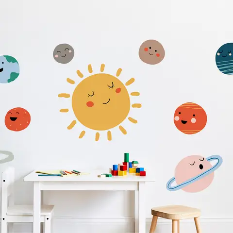 Kids Wall Decal Sun and Planets Wall Decals