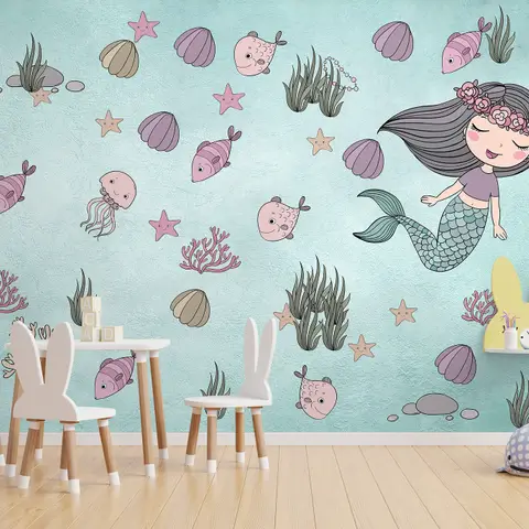 Mermaid Ariel in the Underwater Wallpaper Mural