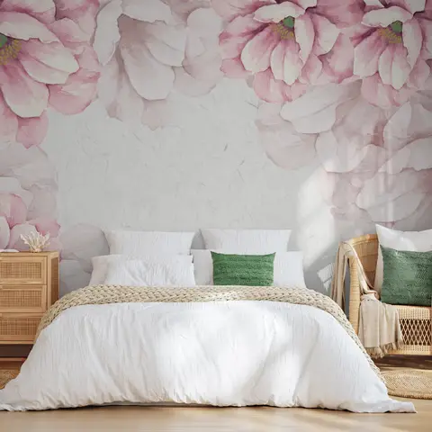 Pastel Pink Flower Wallpaper Mural