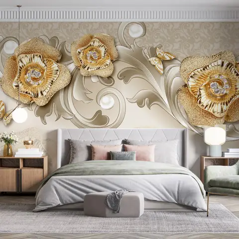 Luxury Ornament Floral Wallpaper Mural