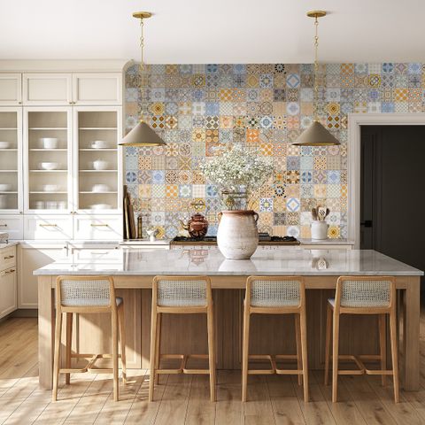 Faux Ceramic Tiles Wallpaper Mural