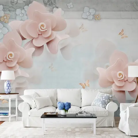 Elegant Rose Floral Wallpaper Mural