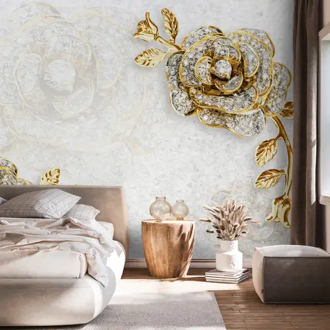 Swarovski Rose Floral Wallpaper Mural