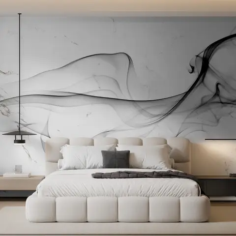 Dark Smoke with Marble Pattern Wallpaper Mural