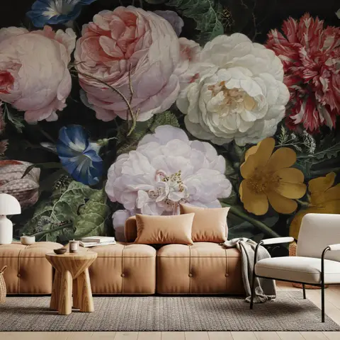 Papier peint bouquet de fleurs victoriennes néerlandaises