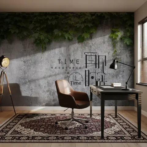 Nostalgische Efeublatt-Fototapete