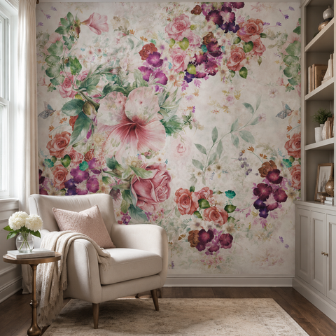 Vintage Flower Bouquet Wallpaper Mural