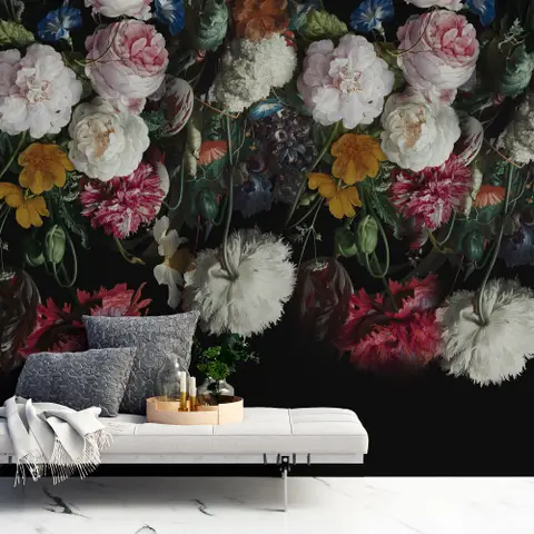 Dutch Floral Style Flower Bouquet Wallpaper Mural