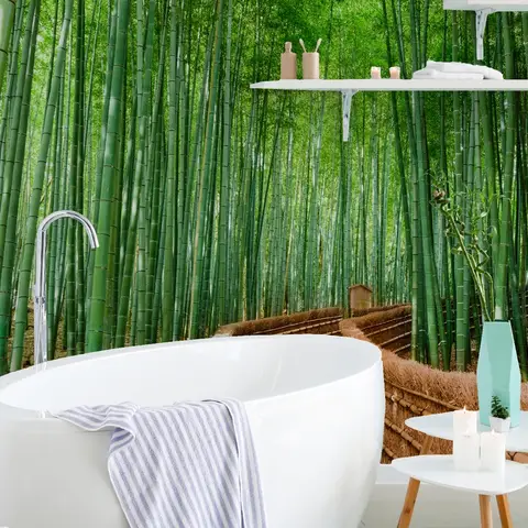 Bamboo Forest Oasis Wallpaper Mural