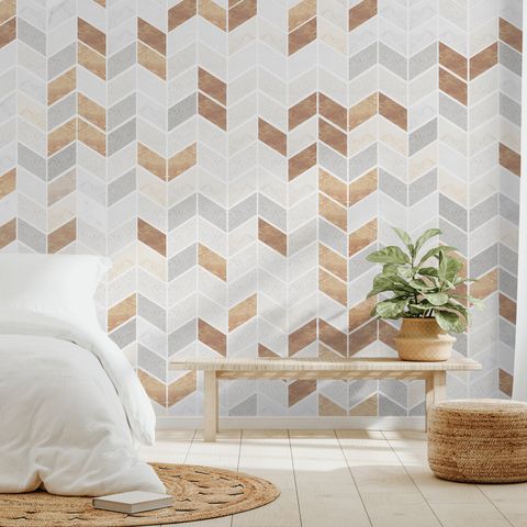 Polygonal Square Geometric Pattern Wallpaper Mural