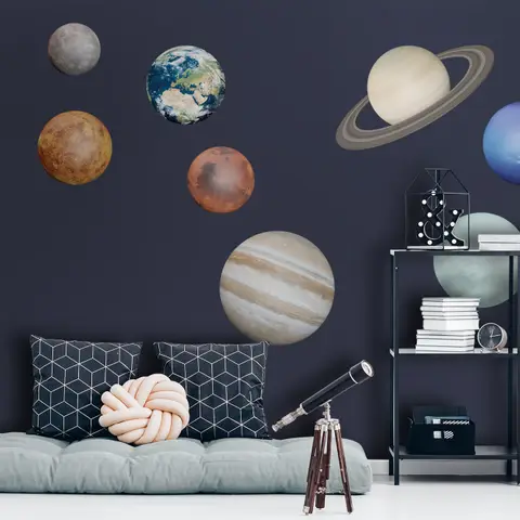Solar System Sun and Planets Wall Decal Sticker