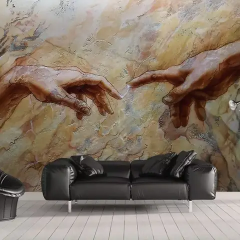 Watercolor Abstract Hands Wallpaper Mural
