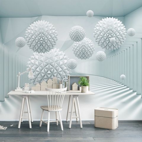 Abstract Corridor with Nordic Balls Wallpaper Mural