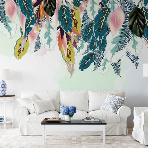 Watercolor Banana Leaf Wallpaper Mural