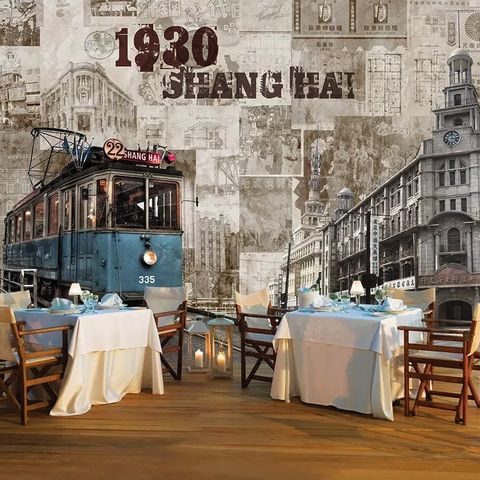 Vintage Shanghai City Wallpaper Mural