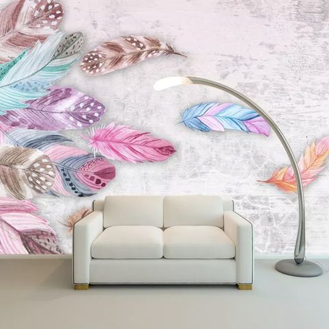 Colorful Feather Wallpaper Mural