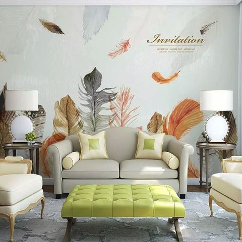 Vintage Feather Wallpaper Mural