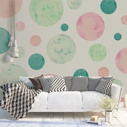 Geometric Colorful Circle Shape Pattern Wallpaper Mural