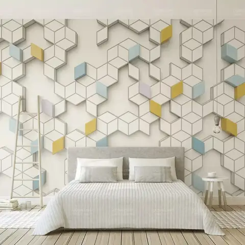 Geometric Honeycomb Pattern Wallpaper Mural