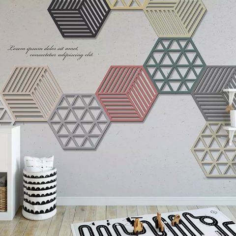 Geometric Hexagonal Shapes Wallpaper Mural