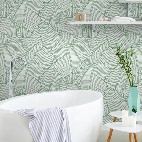 Banana Leaf Wallpaper Peel and Stick Tropical Wall Mural  Etsy  Aquarel  behang Tropisch behang Muurschildering