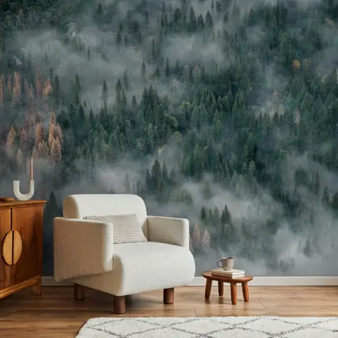 Misty Forest Wallpaper Mural