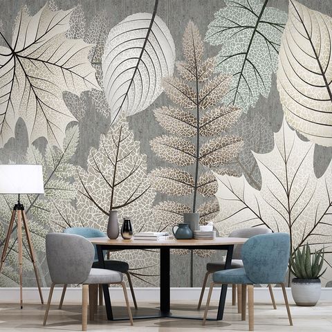 Scandinavian Style Unique Leaves Wallpaper Mural