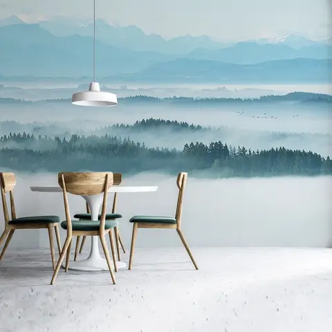 Misty Forest Landscape Wallpaper Mural