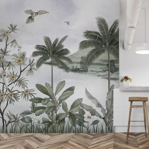Tropical River Landscape Wallpaper Mural