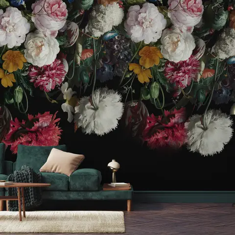 Dutch Floral Style Flower Bouquet Wallpaper Mural