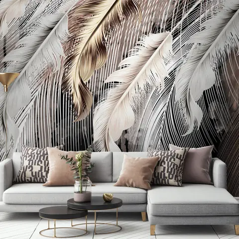 Nordic Light Feathers Wallpaper Mural
