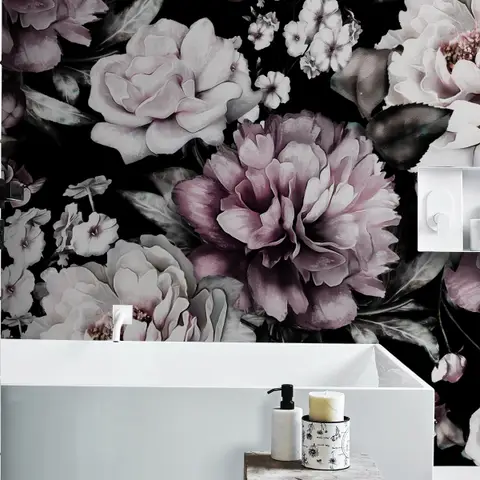 Dark Floral Wallpaper and Wall Murals • Wallmur®