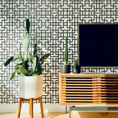 Modern Geometric Maze Wallpaper - STYLE 2