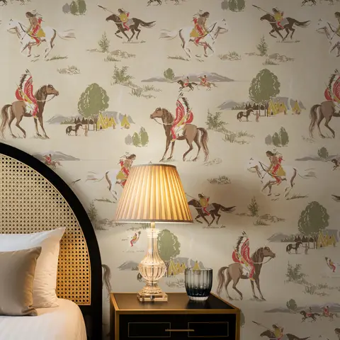 Retro Western Cowboys Wallpaper Mural