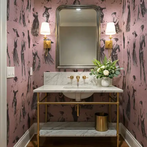 Modern Fashion Women Sketch Wallpaper Mural