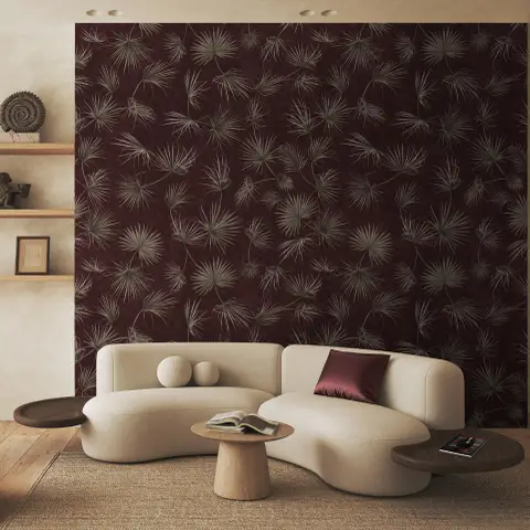 Tropical Palm Leaf and Birds Wallpaper Mural