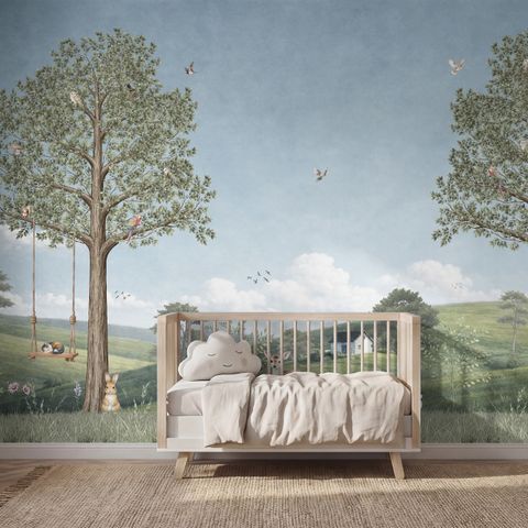 Kids Forest Animals Landscape Wallpaper Mural