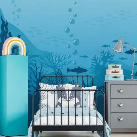 Kids Underwaters and Fish Wallpaper Mural