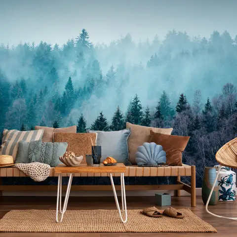 Misty Forest View Wallpaper Mural