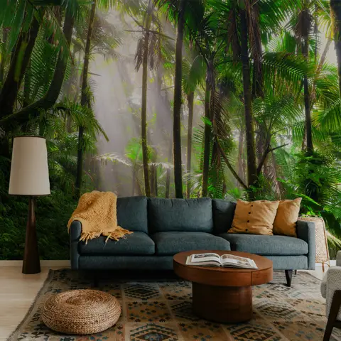 Papier peint paysage forêt tropicale jungle