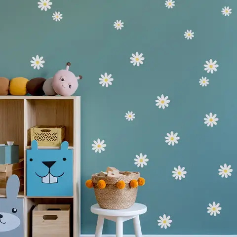 Small Cute Daisy Flowers for Kids Room Wall Decal Sticker