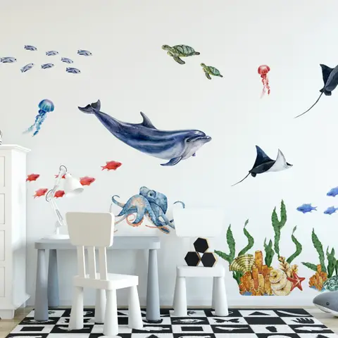 Kids Undersea Animals Wall Decal Sticker
