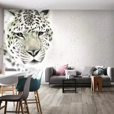 3D Look Monochrome Tiger Wallpaper Mural