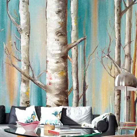 Oil Painting Tree Branch Wallpaper Mural