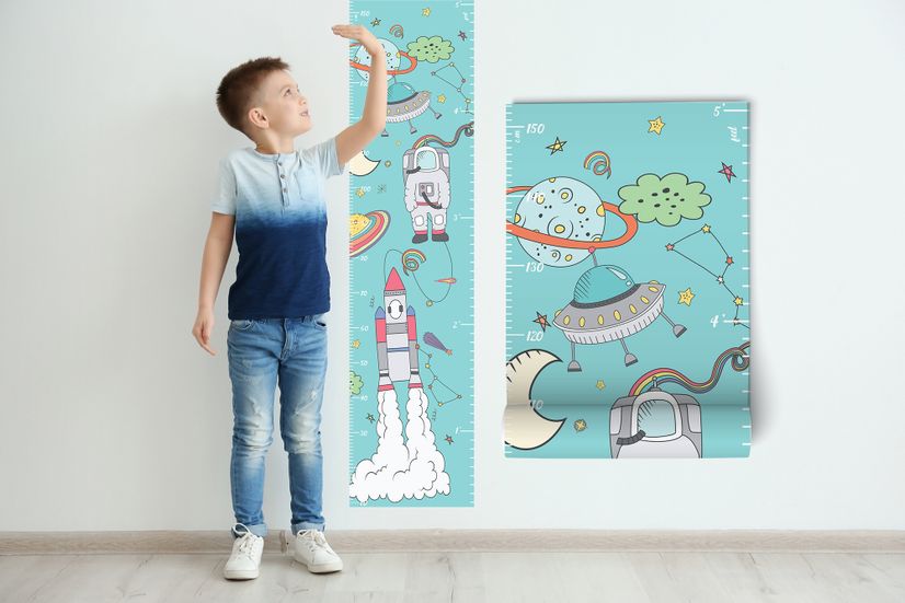 Kids Space Growth Chart Wall Sticker Decal