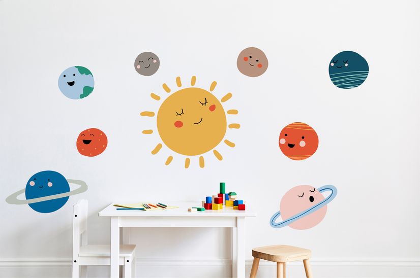 Kids Wall Decal Sun and Planets Wall Decals