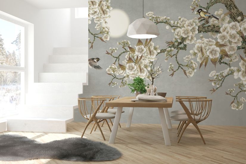 White Plum Blossom Wallpaper Mural
