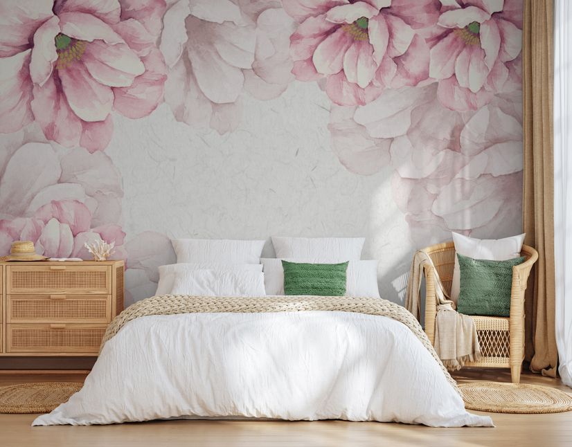 Pastel Pink Flower Wallpaper Mural