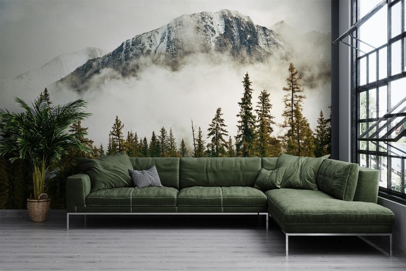 Snowy Mountain Landscape Wallpaper Mural