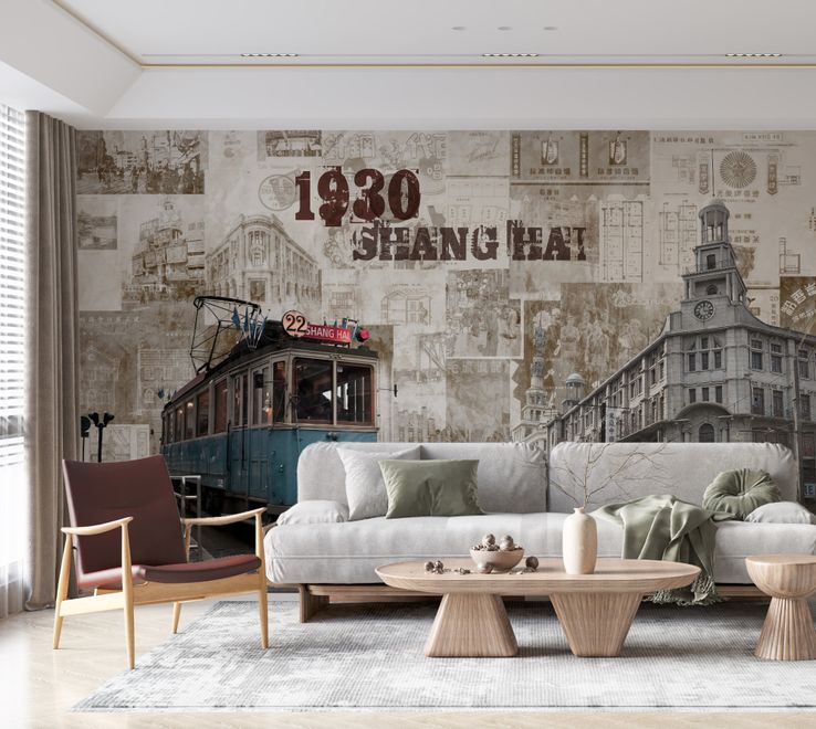 Vintage Shanghai City Wallpaper Mural